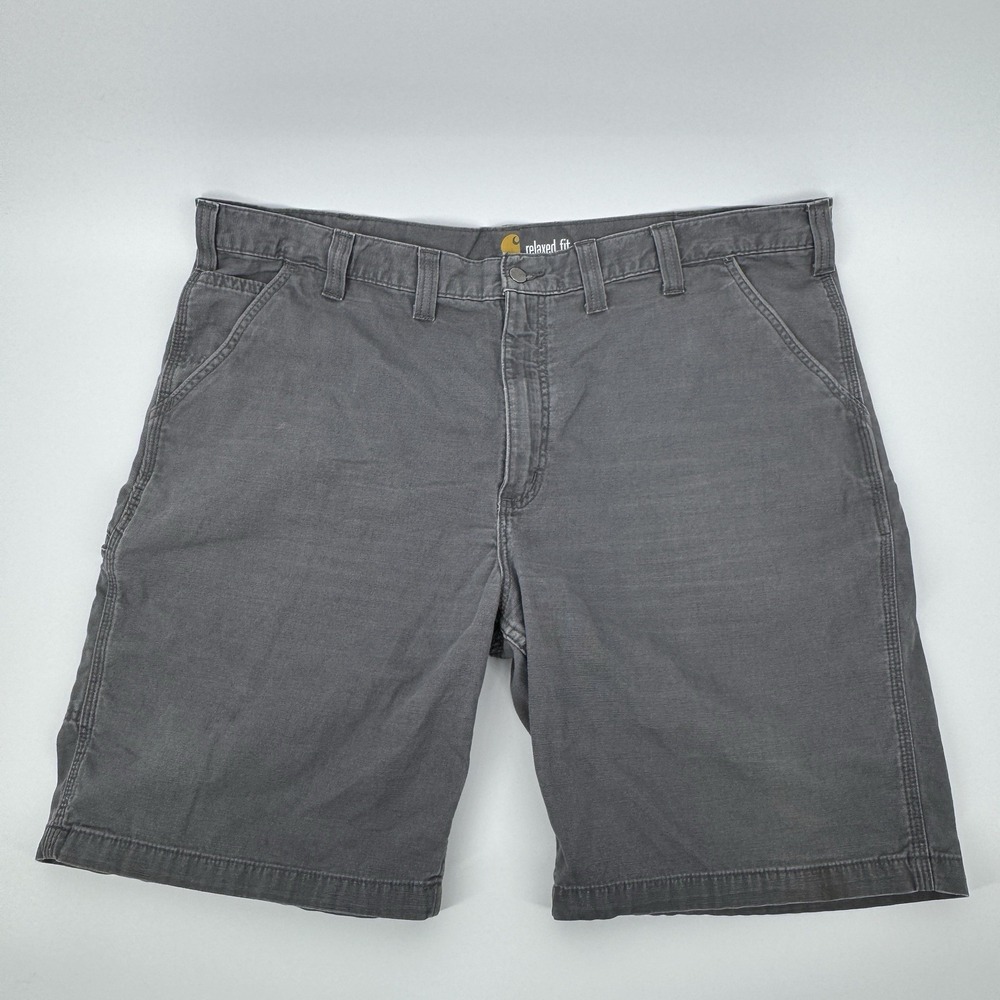 Carhartt Relaxed Fit Gray Canvas Workwear Shorts Men's Size 44 Utility Casual